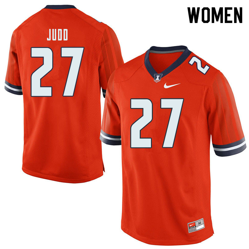 Women #27 Matthew Judd Illinois Fighting Illini College Football Jerseys Sale-Orange